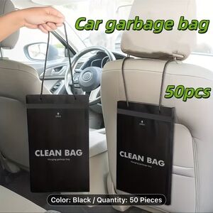 Black Car Trash Bags — (50 Pack)
